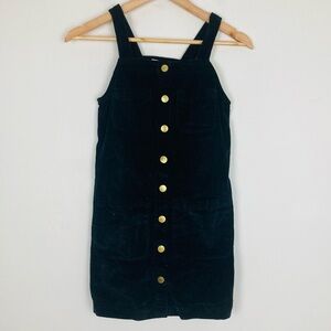 Crewcuts large wale black corduroy jumper dress. Button front. Size 12.